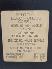 VTG Zenith SB1327W 13″ Color CRT TV System 3 Space Command Woodgrain Retro Gamin