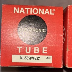 National Electronic Tubes Matched Pair Rectifiers NL-5558/FG32 7522 Vintage Rare
