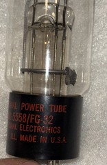National Electronic Tubes Matched Pair Rectifiers NL-5558/FG32 7522 Vintage Rare