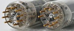 Philips E80CC 6085 Matched pair (Rare FOIL D Getter, PINCHED WAIST