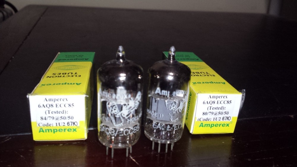 ⭐️MATCHED PAIR TEST NOS AMPEREX BUGLE BOY 6aq8 ECC85 1U2 67K FOIL D GETTER Tube