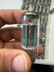Sylvania 12BH7A Vacuum Tubes / Long Grey Plates