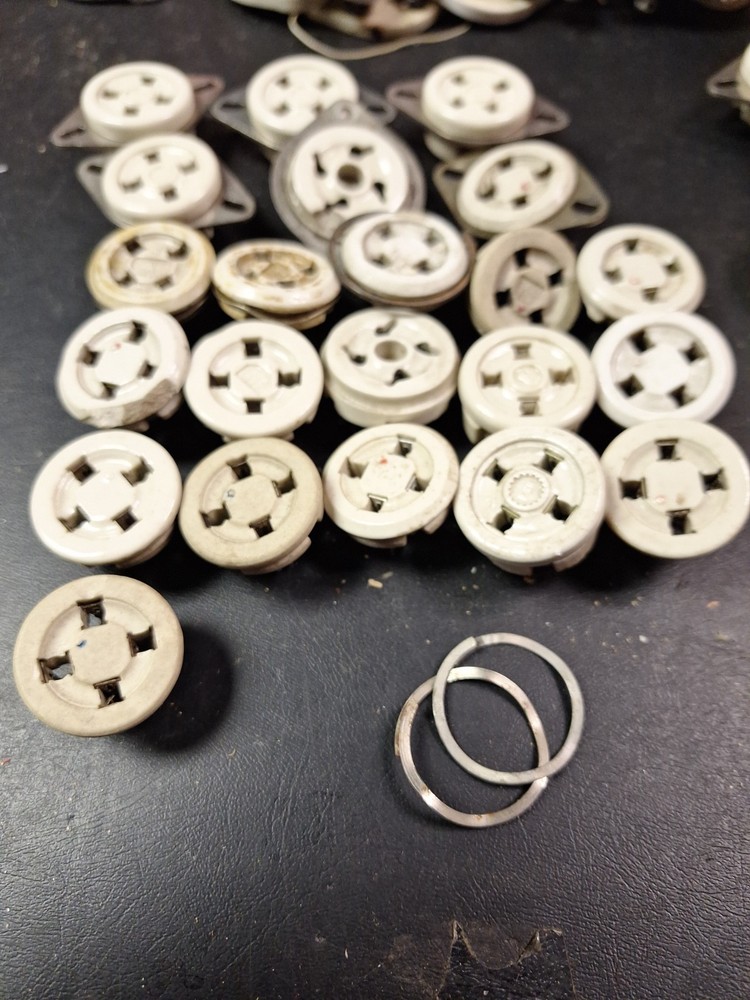Vintage 4 Pin Ceramic Tube Coil Socket Lot Used