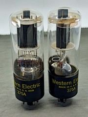 (2) Western Electric 375A Beam Power Tubes Matched Codes Exc Cond Tests NOS TV-7