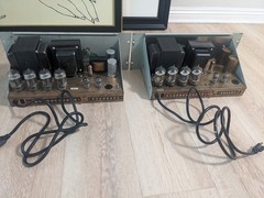 Pair (2) GROMMES-Precision Electronics G-101A Mono Tube Amplifiers 100W – Work