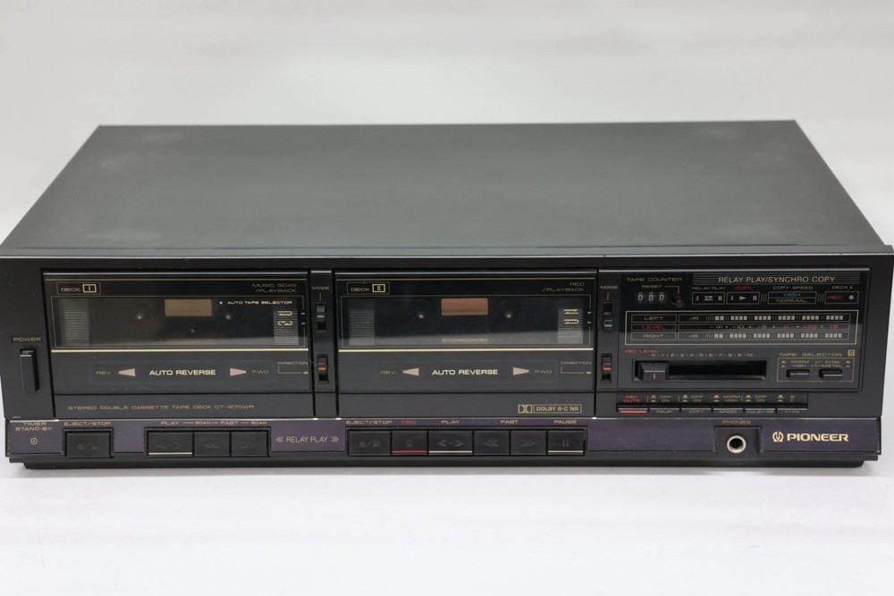 Vintage Pioneer CT-1270WR Stereo Dual Cassette Deck Made in Japan Works