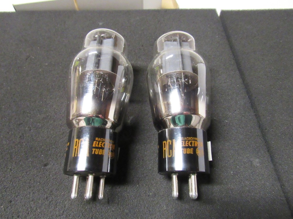 RCA 2A3 Matched Pair Gray Plate Tubes Code Date BS Boxed