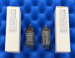TWO Amperex ECC82 12AU7 Tubes /Amplitrex Tested / Foil D Long Plate Early 1955