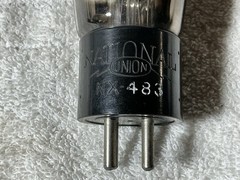 National Union 483 Type 45 Globe Tube 5 Volt Power Triode Black Plate Engraved