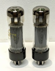 Pair RFT EL34 6CA7 Tubes One Labeled Raytheon Tested Good GM Current & Emissions