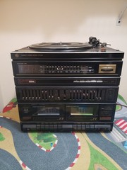 GE Compact Stereo System #11-1000 AM/FM Stereo 2 Cassette Phono Equalizer