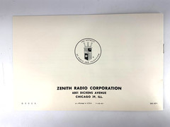 Zenith 1961 Space Command Remote Control 400 Series Operating Guide