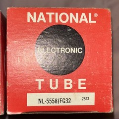 National Electronic Tubes Matched Pair Rectifiers NL-5558/FG32 7522 Vintage Rare