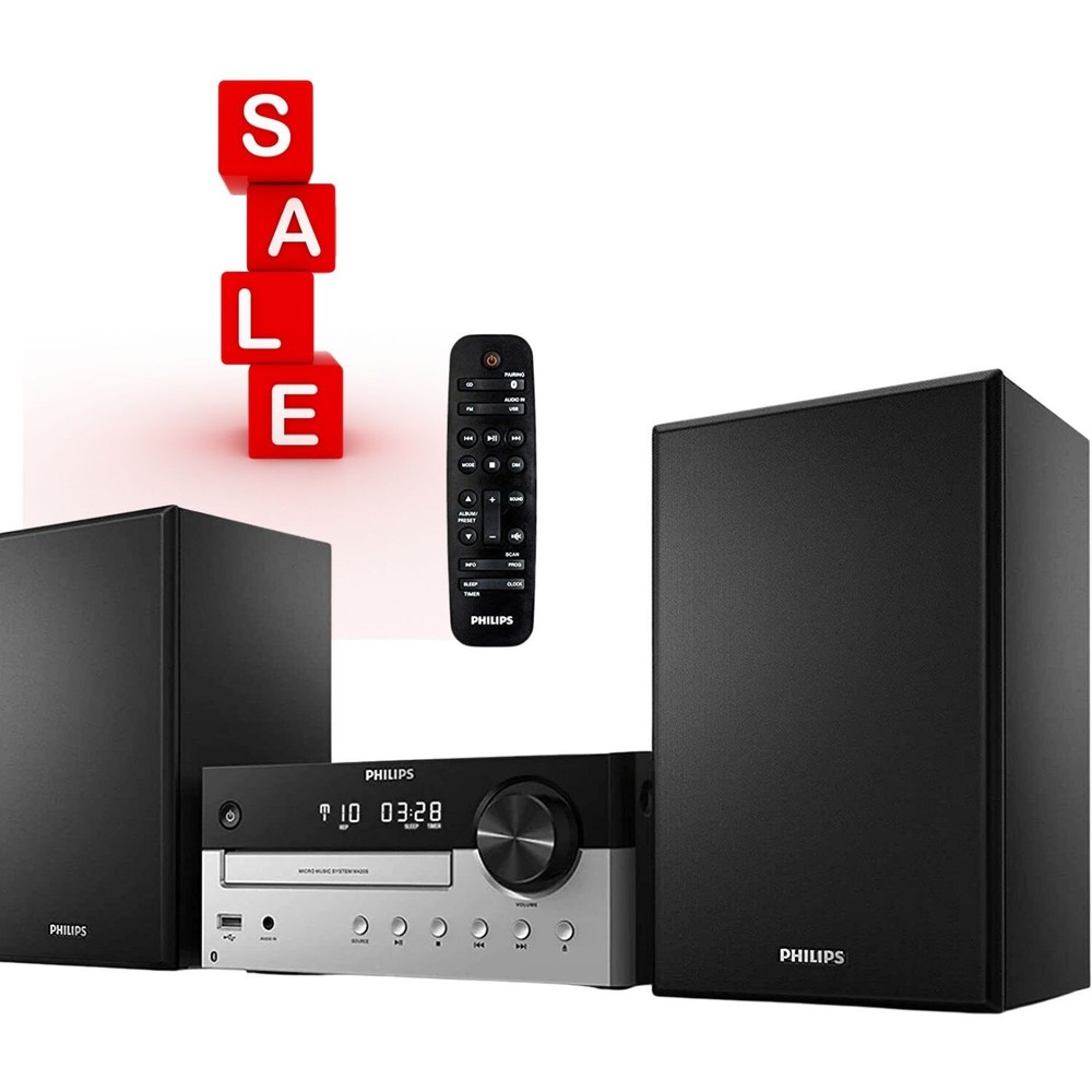 Philips Bluetooth Stereo System with CD Player, MP3,USB, AU in, FM Radio