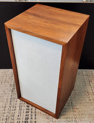 KLH Model Six Speaker Grills Pair ALL NEW Fabric & Backers! EGGSHELL for EARLY 6