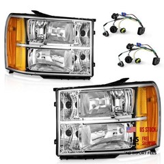 for 2007-2013 OE Replacement Clear Lens I Chrome Housing I Amber Reflector