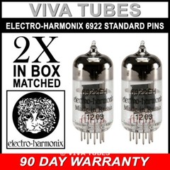 Brand New Matched Pair (2) Electro-Harmonix 6922 (6DJ8) Vacuum Tubes
