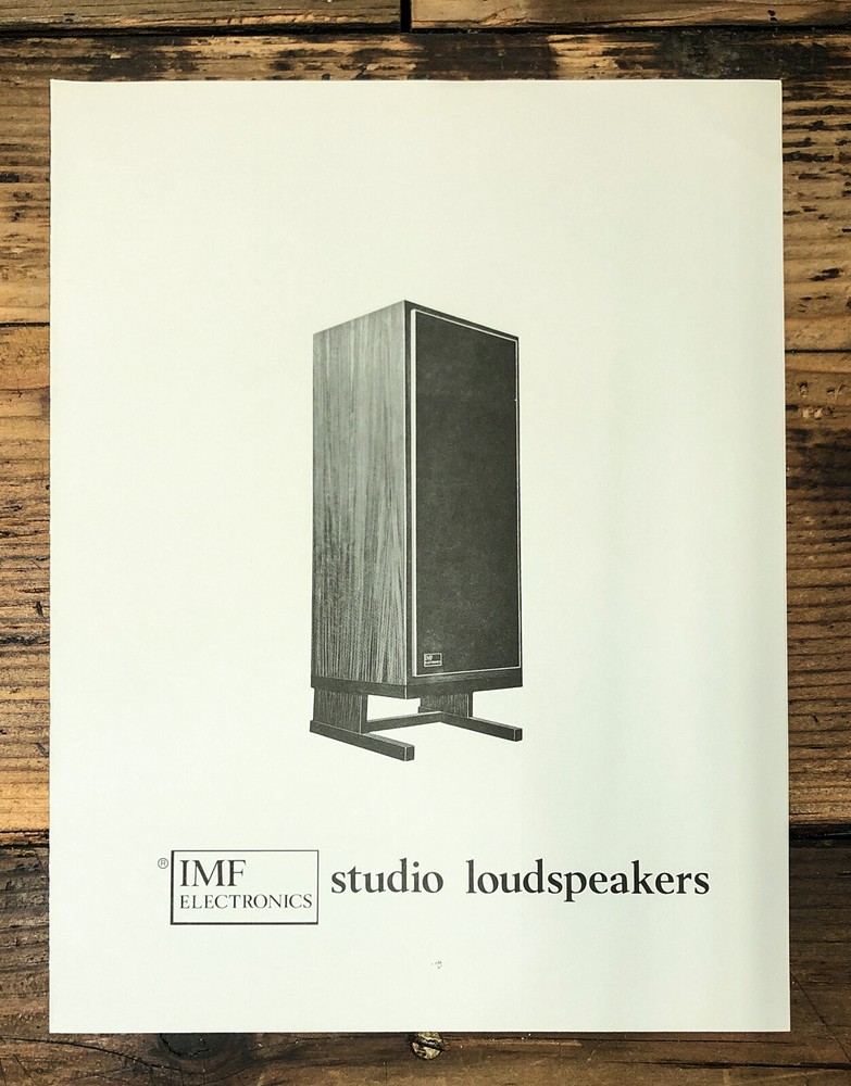 IMF Electronics Studio ALS 40 IIA TLS 50 IIA Speaker 3 pg Brochure *Original*