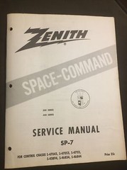 1950s Zenith Space Command TV Remote Service Manual SP-7 Television