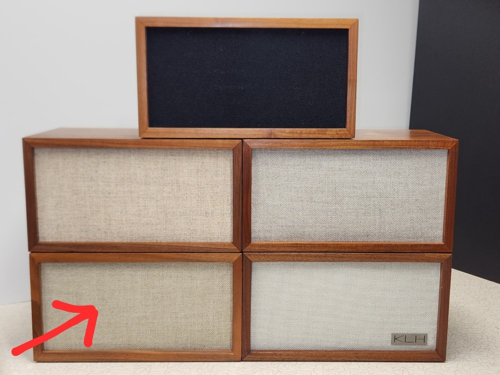 Replacement Grill KLH Model Eight Table Radio & Thirteen Speaker GOLDish TAN NEW