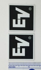 EV Electro-Voice ElectroVoice Speaker Badge Logo Emblem Square Aluminum Pair