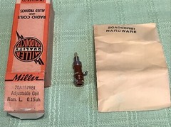 Miller 20A157RBI Miniature Adjustable RF Coil With Core 0.15uH – 0.18uH