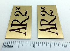 AR-2x Speaker Grill Badges Custom Aluminum Pair Free Shipping