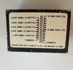 Vintage Calrad 5-70V Matching Transformer 5 watt