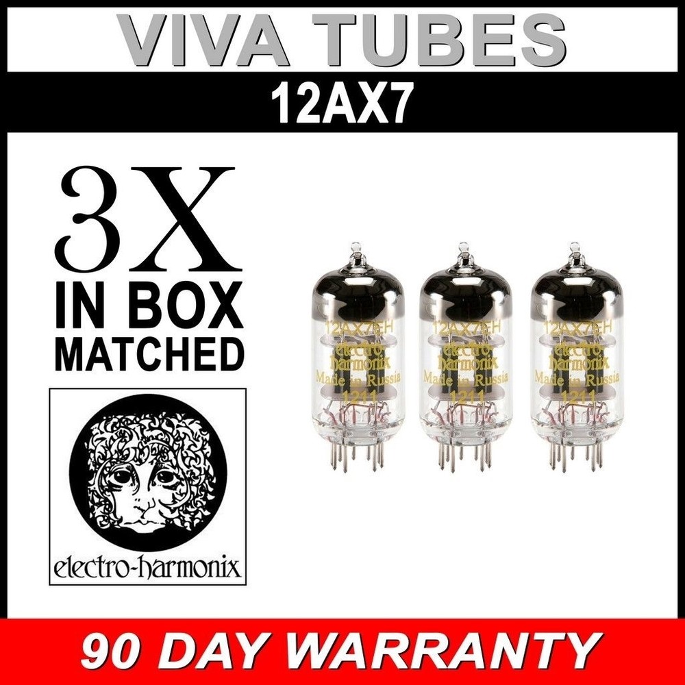 Brand New In Box Gain Matched Trio (3) Electro-Harmonix 12AX7 Vacuum Tubes