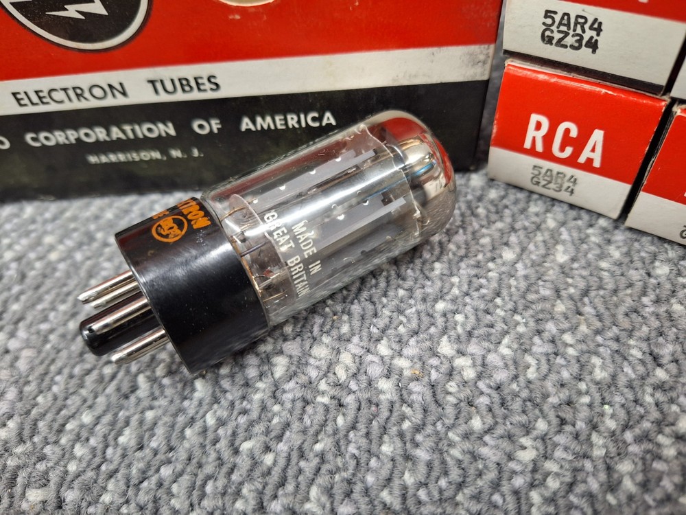 5AR4 GZ34 Vacuum Tube RCA NOS mullard great britain 4 notch