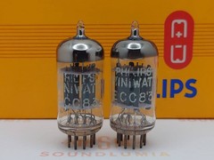 Philips ECC83 Short Plates O-getter Matched Pair – Heerlen 1962/63 – Near NOS
