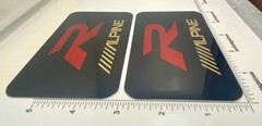 Alpine Car Audio Speaker Badges JUMBO PAIR Custom Made Aluminum 5″ X 3″