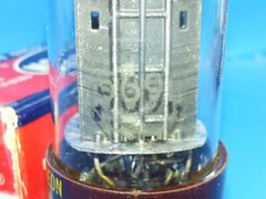 RAYTHEON 5691 6SL7GT Red Brown Base Audio Tube 3-Mica Twin Triode BALANCED