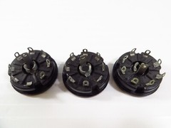 3 PACK NEW AMPHENOL 8-PIN TUBE/RELAY SOCKET, Black, FREE 2-3 Day Ship!