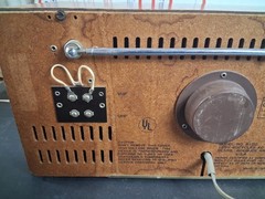 Vintage Sears Model 8021 AM/FM clock Radio w/ 8″ Black White Television