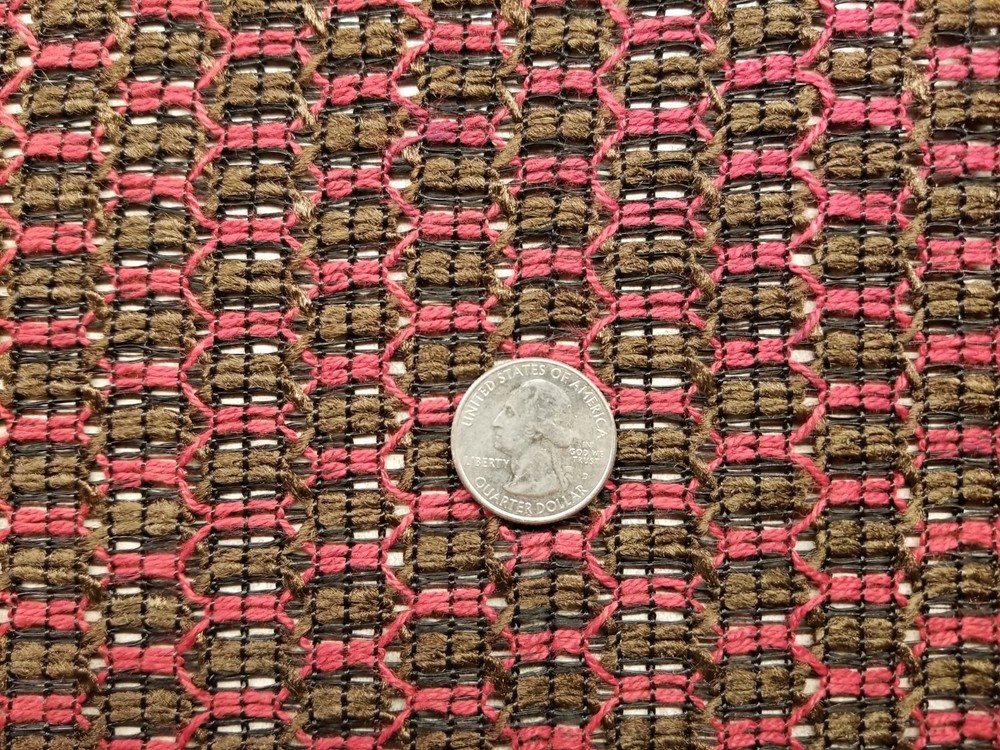 NOS 19 x 16″ Antique Radio Victrola SPEAKER Grille Cloth Fabric Vintage Red – C