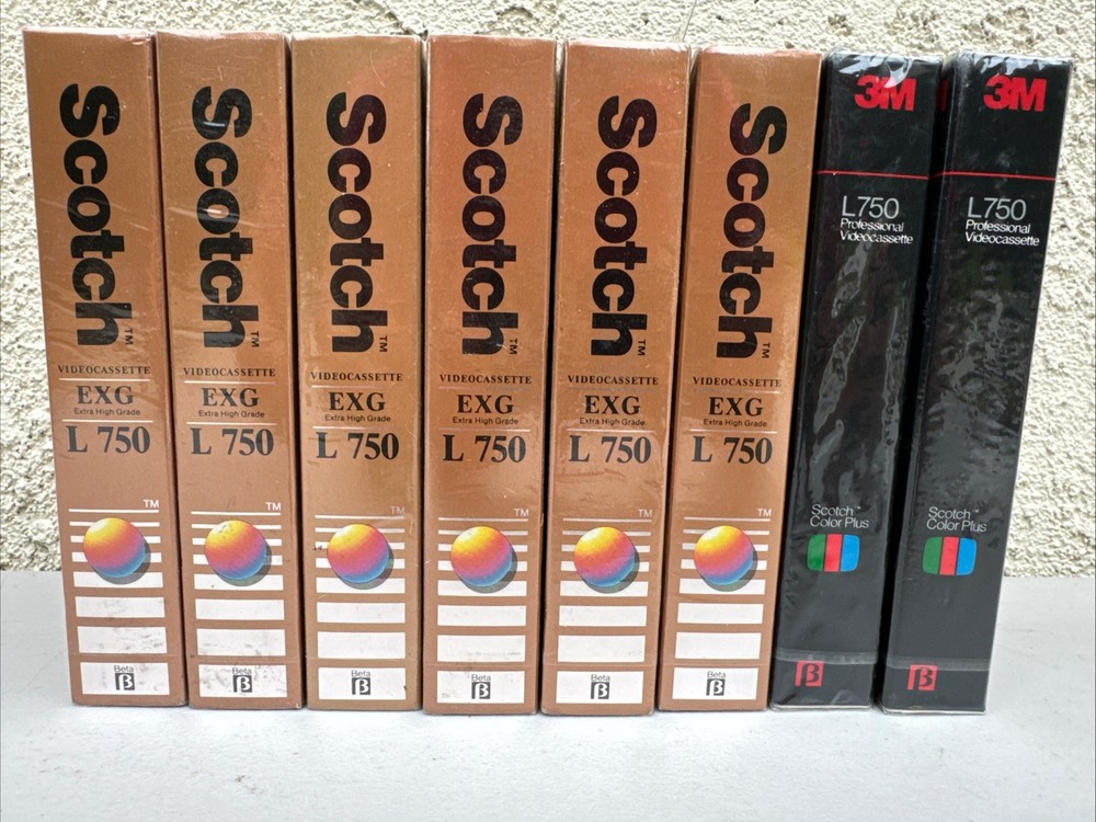 6 Scotch EXG L 750 + 2 3M L750 Scotch Color Plus VideoCassettes NEW SEALED NOS