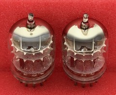 Two GE 6386 Tubes /Amplitrex Tested +100%/D Get /x3 Mica /Black Plates 1958 Date