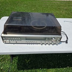 Vintage Sears Solid State AM FM Stereo Cassette Turntable Record Player Combo