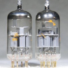Matched Pair Amperex 7308/E188CC O-Getter Gold Pin USA 1967 Strong