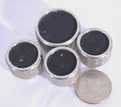 Set of 4 OEM Mac Mcintosh Black & Silver Tuning Knobs