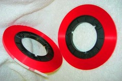 1/2″ x 1,000′ RED leader tape on hub, RTM RMGI
