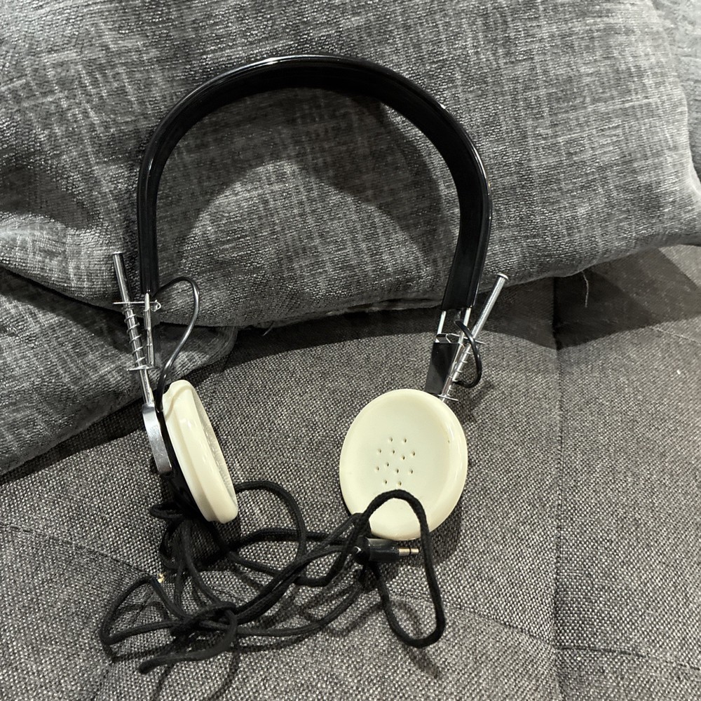 Vtg Mono Headphones Wired 3.5mm Plug Retro Transistor Radio Headset 50’s/ 60’s