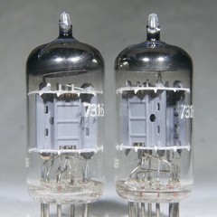 Matched Pair Amperex Bugle Boy 7316/ECC186 O-Getter Holland 1959 Very Strong