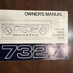 Vintage Alpine 7327 Owners Manual Original