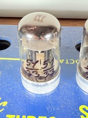 Matched Pair Sylvania 7F7 Sub 6SL7 One Label GE Tested Like NOS Balanced Tube