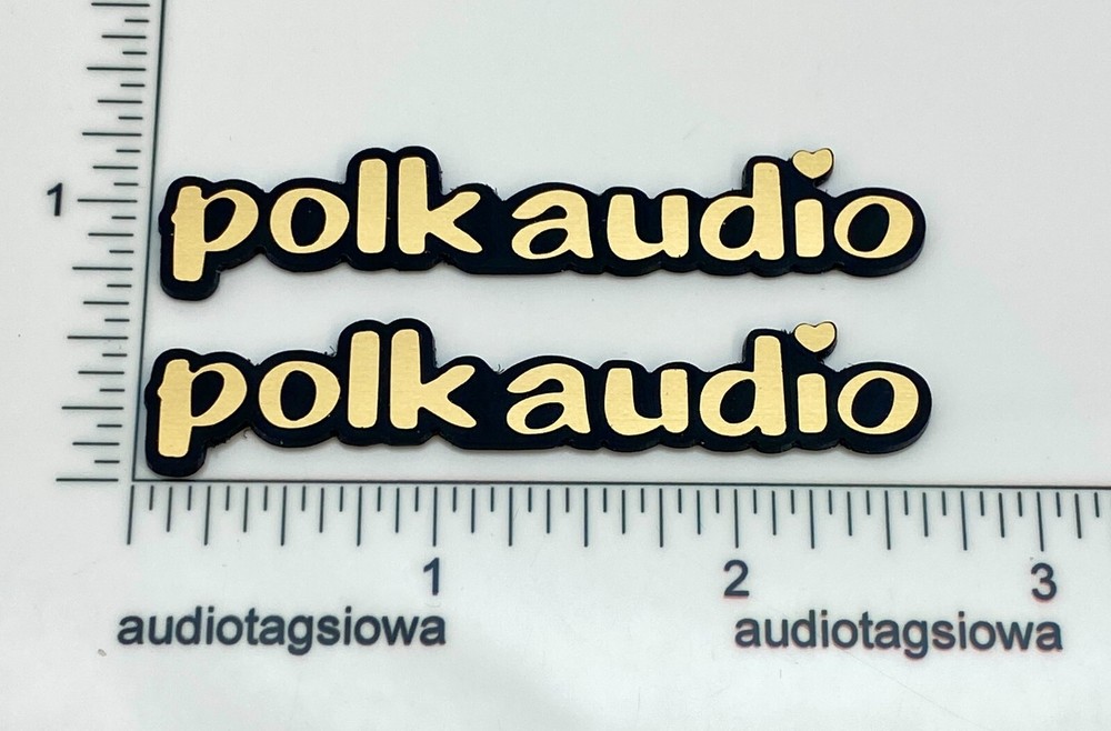 Polk Audio Custom Made Incised Speaker Badge Logo Emblems Pair