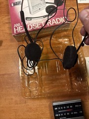 Vtg. GE Portable AM/FM Stereo Radio (7-1600) Headphones, Tested , With Box