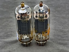 (2) RCA 6FQ7 6CG7 Clear Top Tubes Side Getters Test Strong Amplitrex