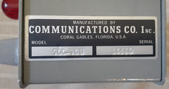 Vintage Comco 700-VCU Radio Voice Control Unit, Squelch, Volume, Coral Gables FL